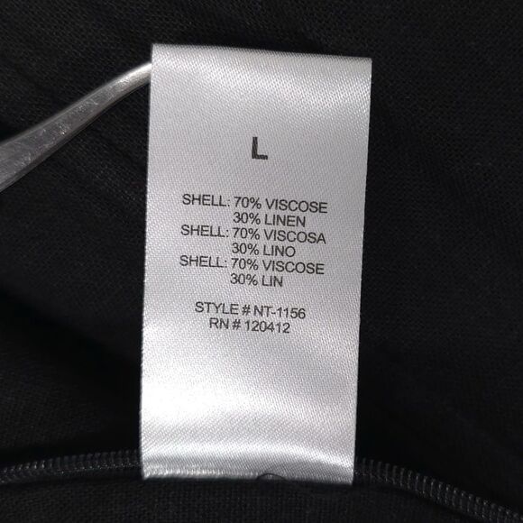 NWT NIA Women’s Corset Size L Domenico Black LINEN Blend Top Tie Sleeve NT-1156 - Picture 9 of 9